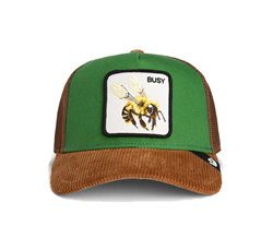 BASEBALL CAP BUSY REMIZ VERDE IN VELLUTO MARRONE